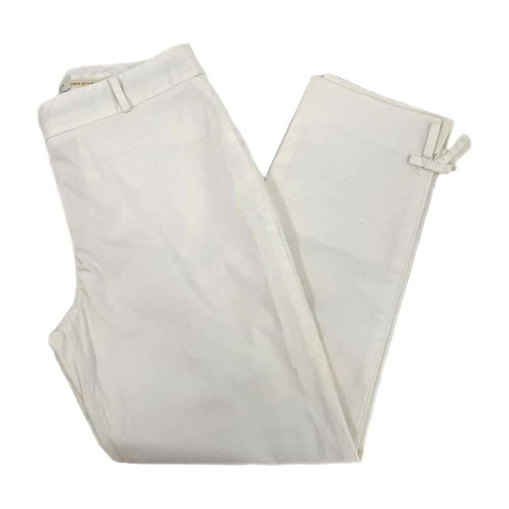 Kate Spade White Bow Accent Cropped Trousers | Size 4